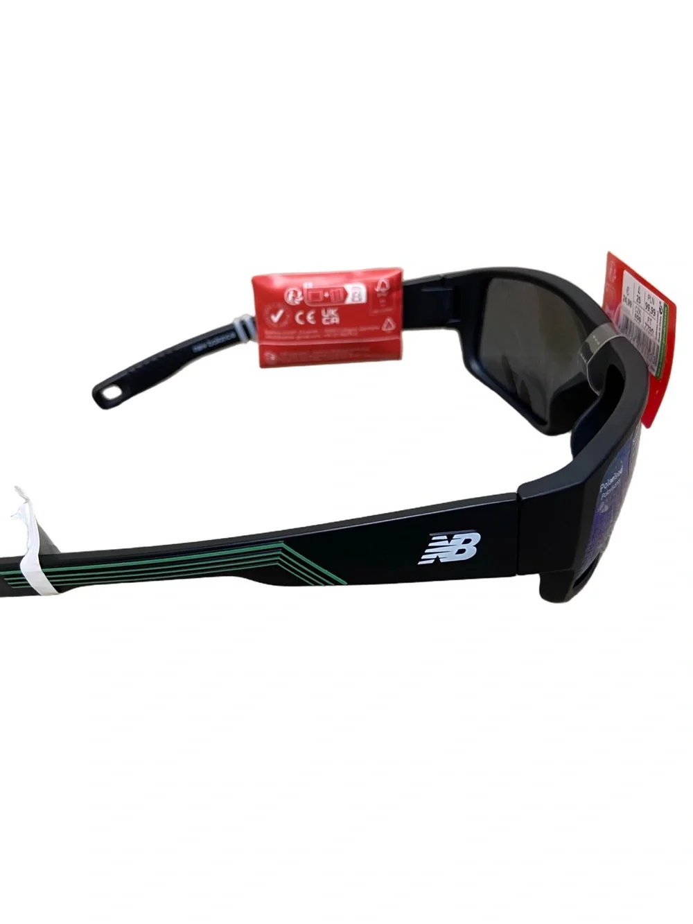 New Balance Black Sunglasses with Blue-Green Mirrored Lenses men New